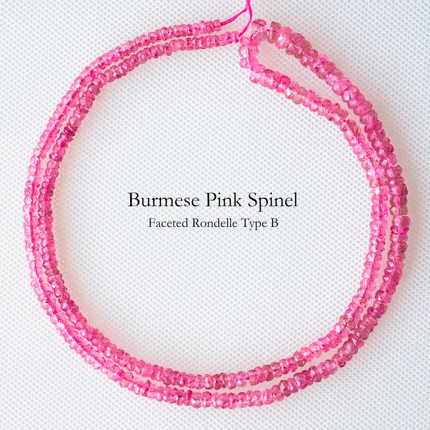 Rare Myanmar (Burma)　Pink Spinel  Faceted Rondelle