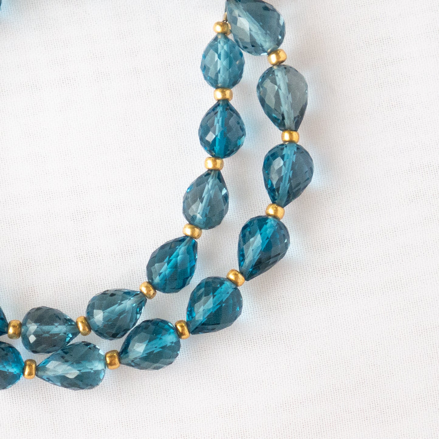 London Blue Topaz Micro Faceted Tear Drop Beads 1Strand
