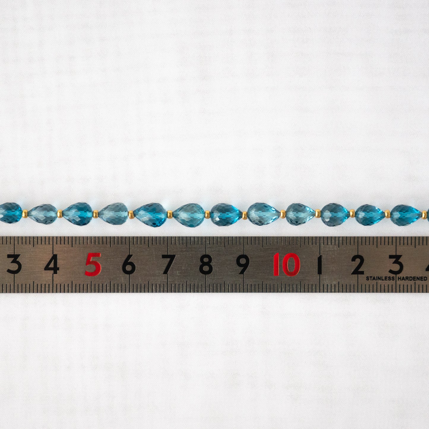 London Blue Topaz Micro Faceted Tear Drop Beads 1Strand
