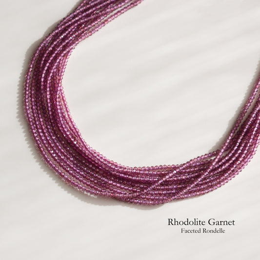 Rhodolite Garnet Faceted Rondelle 1Strand