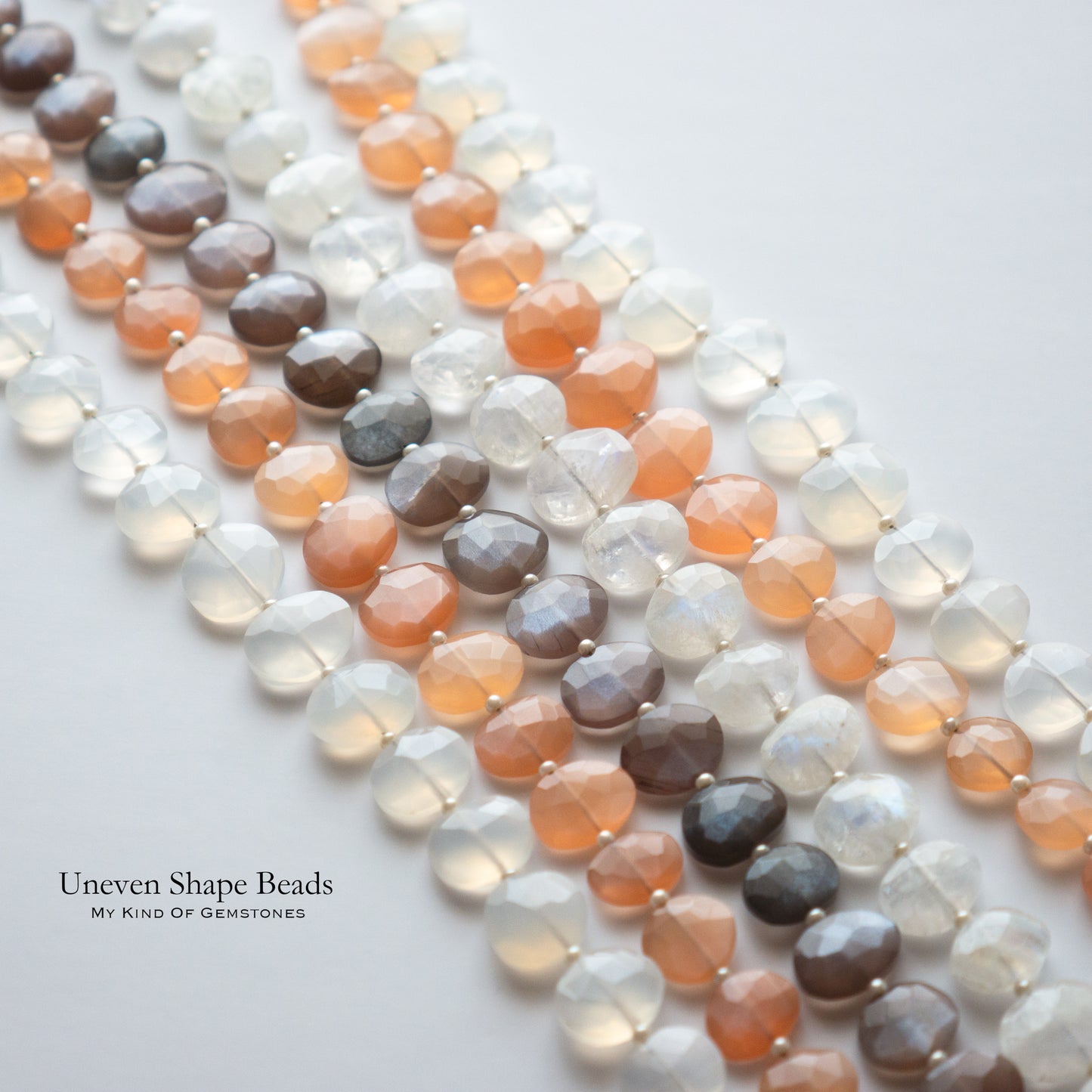 Chocolate Moonstone Uneven Shaped Beads 1Strand