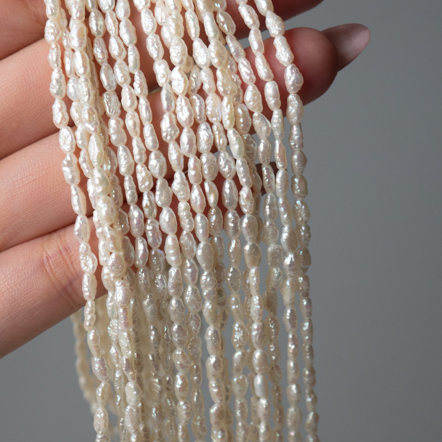 [Japanese product] Freshwater Pearl Natural White Poppy Seed Beads 1 Strand
